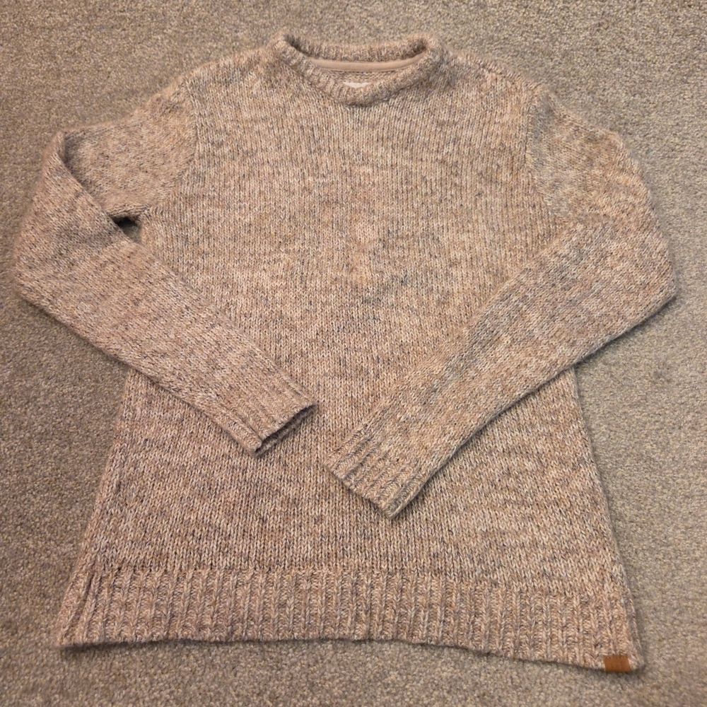 ABERCROMBIE KIDS Boys Tan Sweater 15/16  Preppy Holiday Classic Crew Neck